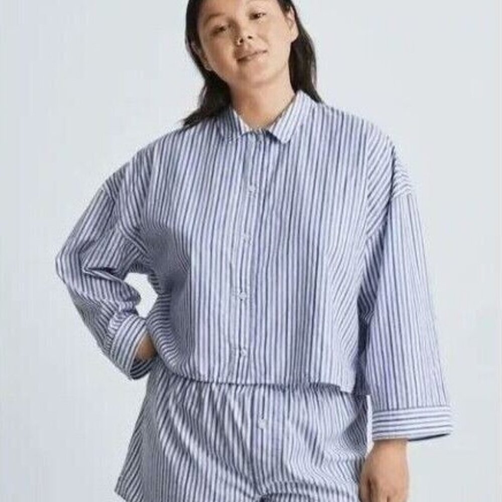 Everlane The Woven P.J. Long Sleeve Top, NWT/New With Tags, Size XL
